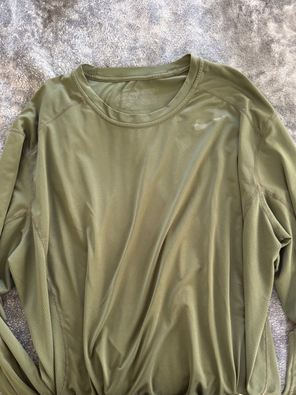 Nike Olive Green Long Sleeve Performance Tee